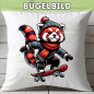 Preview: Bügelbild Roter Panda auf Rollschuhen